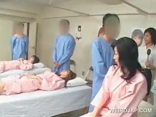Asian Brunette girl Blows Hairy johnson At The Hospital